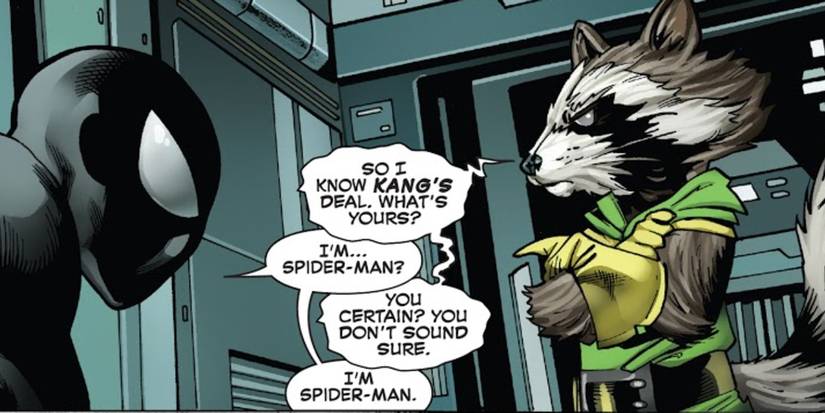 Spider Raccon Spider-Man and Rocket Raccoon's Hilarious First Team-Up Revealed