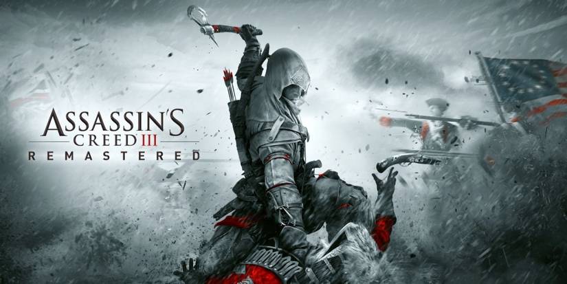 Every Assassin's Creed Setting So Far (Spin-Offs Included) 5 Cover of Assassin's Creed III showing Connor Kenway raising his hatchet while pinning a British soldier down.