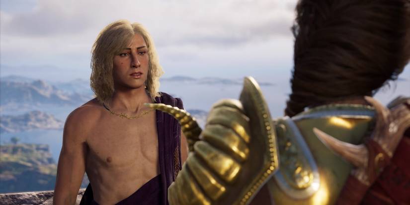 Alkibiades faces Kassandra in Assassin's Creed Odyssey