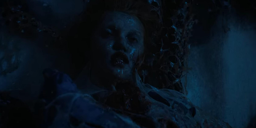 Barbara Holland's corpse in the Upside Down in Stranger Things.