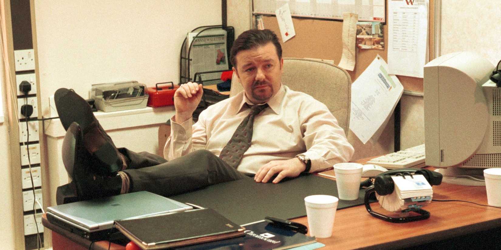 David Brent feet on desk