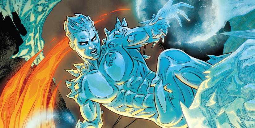 Iceman skating on ice on Marauders #18 Cover