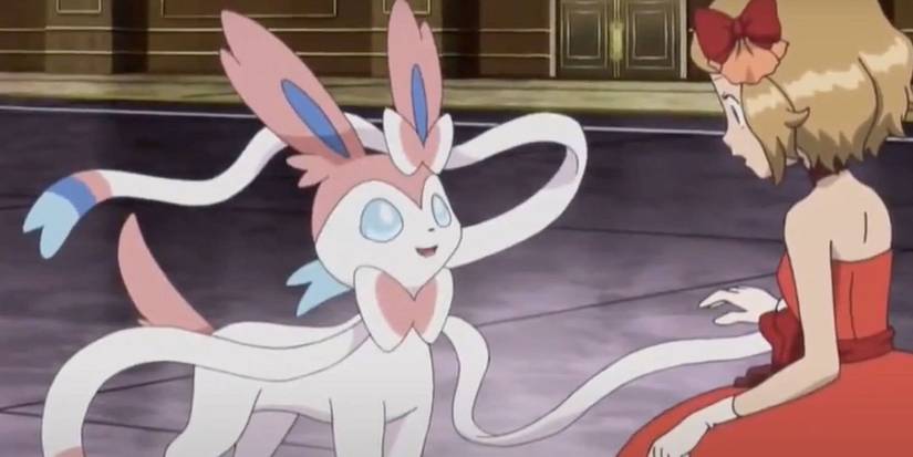 Sylveon and Serena in the Pokémon X and Y anime.