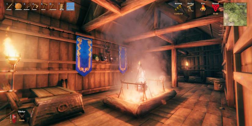 Valheim: How To Build a Fire Indoors