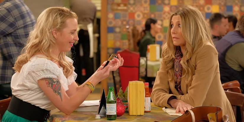 Becky and Andrea looking worried on The Conners