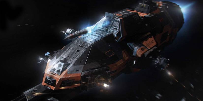 The Rocinante flying in space in The Expanse