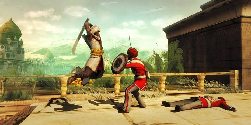 Arbaaz attacking a guard in Assassin's Creed Chronicles India.