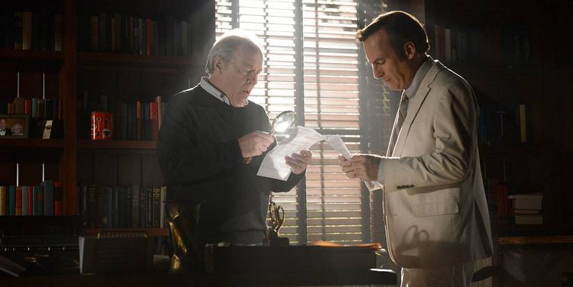 Michael McKean como Chuck Thurber e Bob Odenkirk como Jimmy McGill em Better Call Saul
