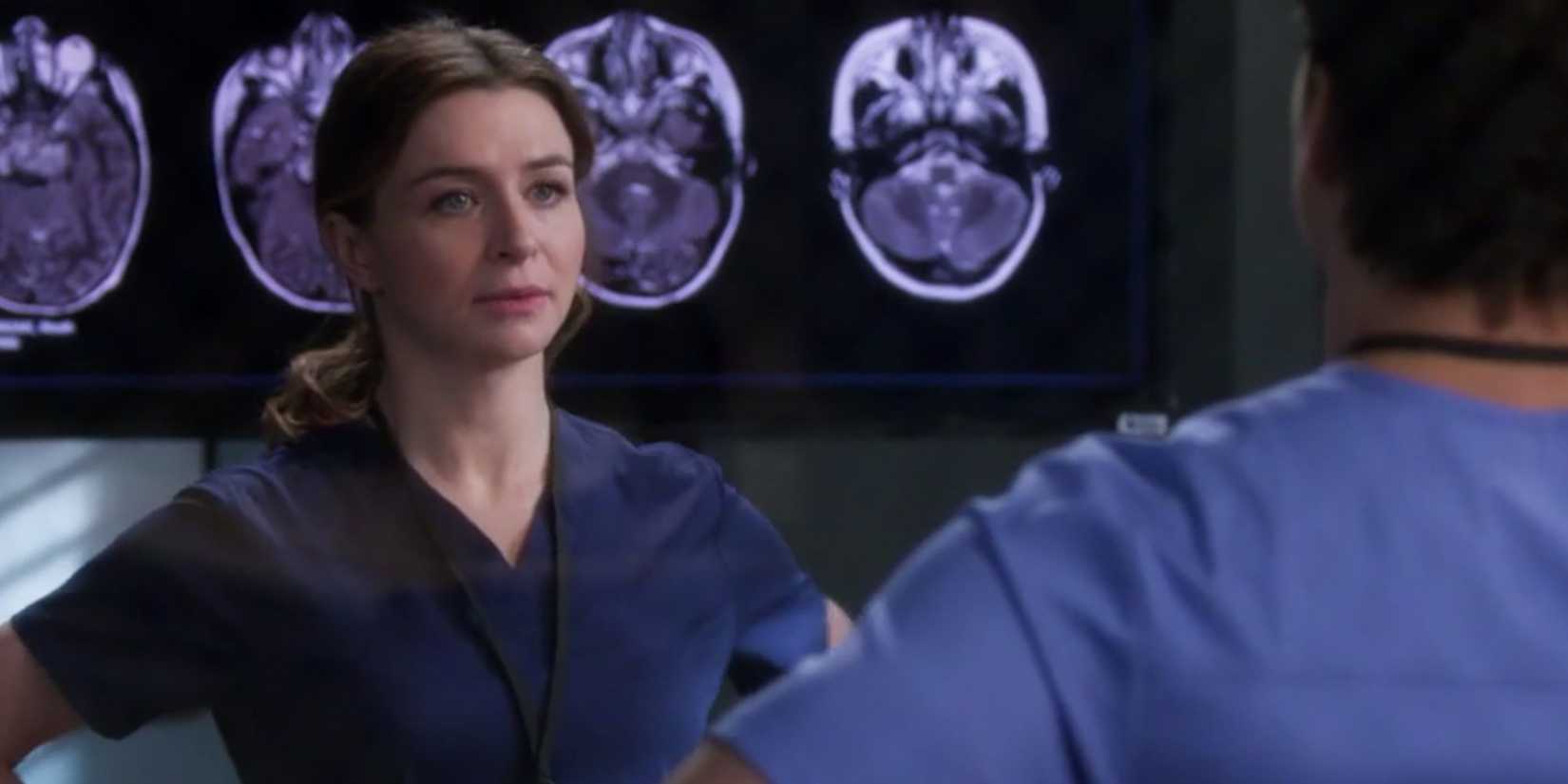 An image of Amelia Shepherd standing in an MRI room in Grey's Anatomy