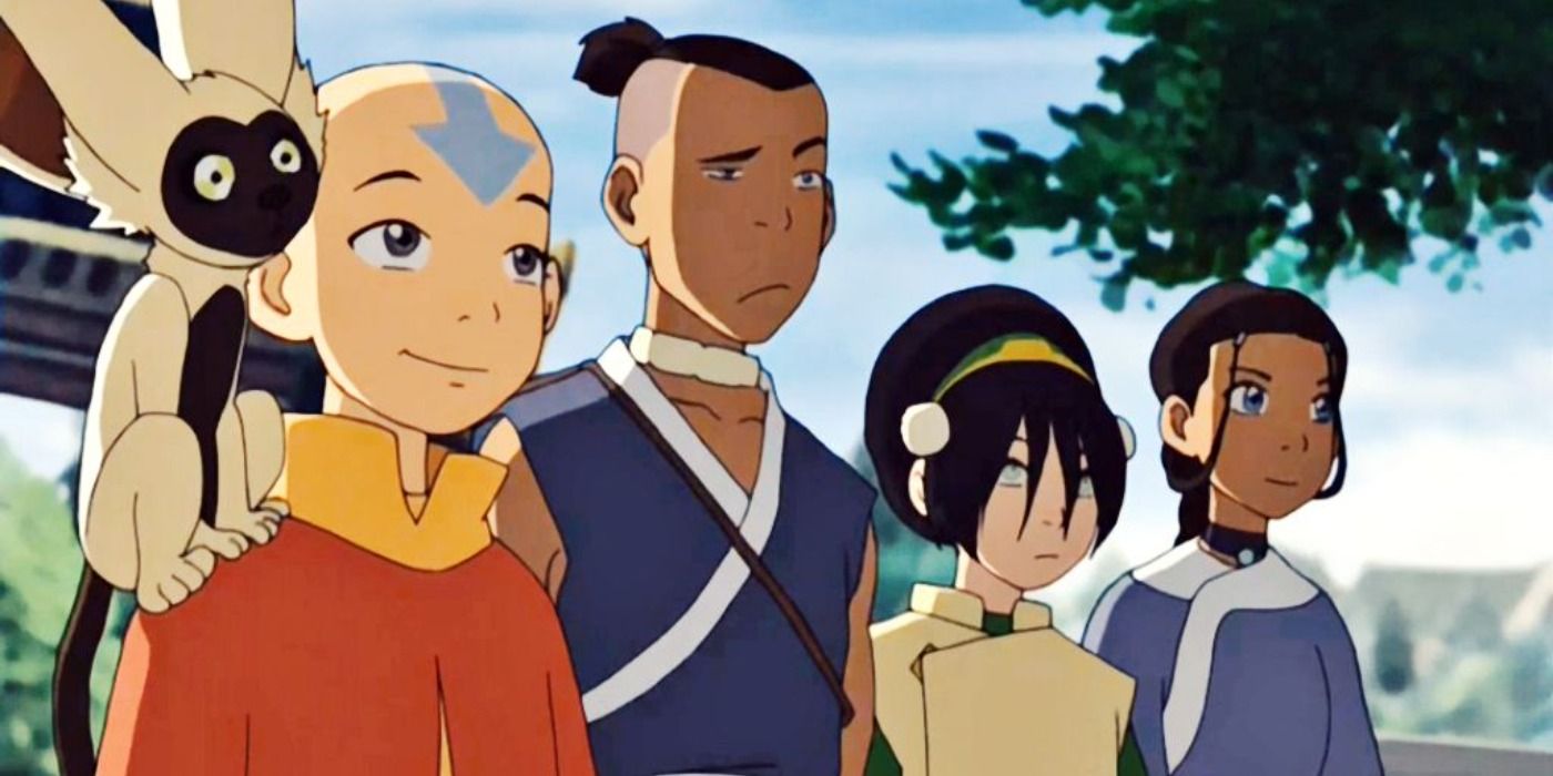 Team Avatar Katara Aang Sokka Toph Momo Avatar The Last Airbender