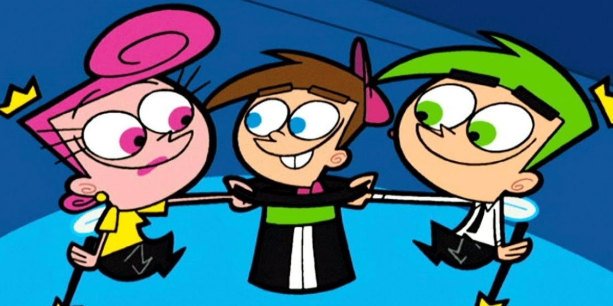 Wanda and Cosmo pulling Timmy out of a hat