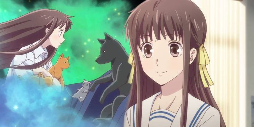 Tohru in Fruits Basket with some of the zodiac animals