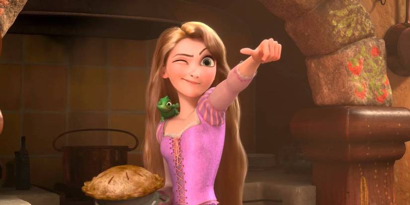 Rapunzel getting ready to paint in Tangled