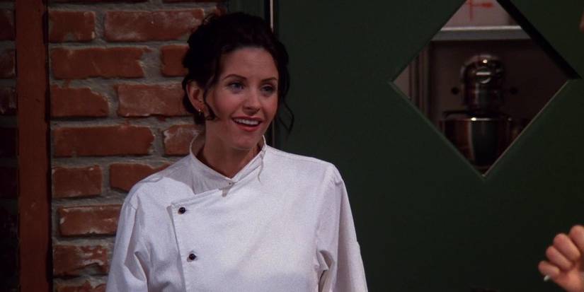 Monica Geller in her chef uniform in Friends