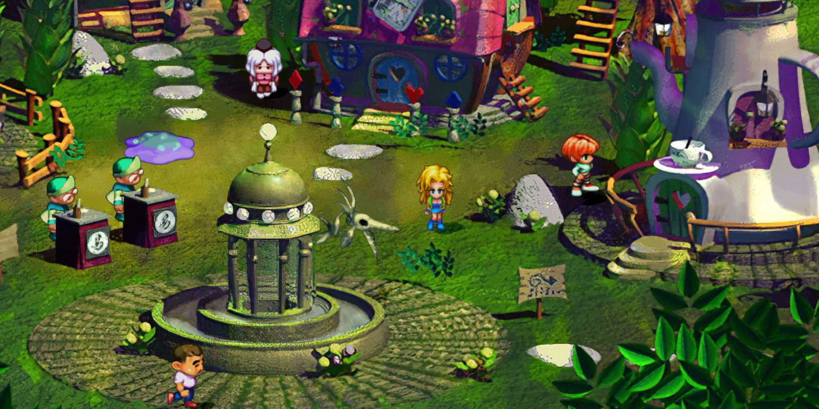 Emelia im Devin-Questzentrum in Saga Frontier Remastered