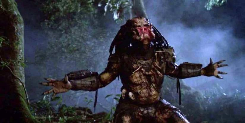 Kevin Peter Hall as the Predator, who screams in pain in the jungle night.