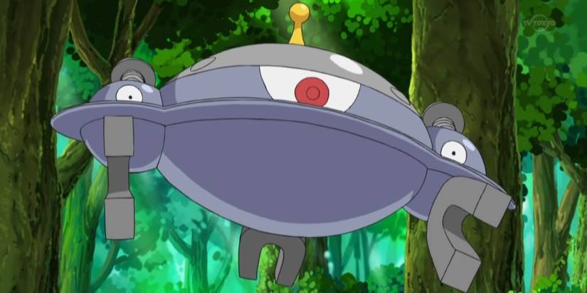 Magnezone looking imposing in the Pokemon anime.