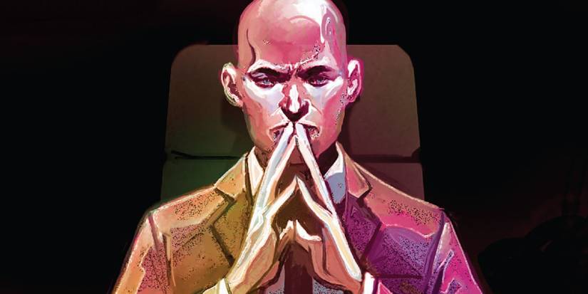 Charles Xavier (Professor X) seduto pensieroso