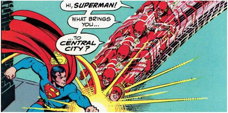 Superman : Hilariously Weird Incidents That Comic Lovers Will Enjoy ! 15 Silver Age Superman punching the Flash in the jaw.jpg?q=50&fit=crop&w=737&h=368&dpr=1