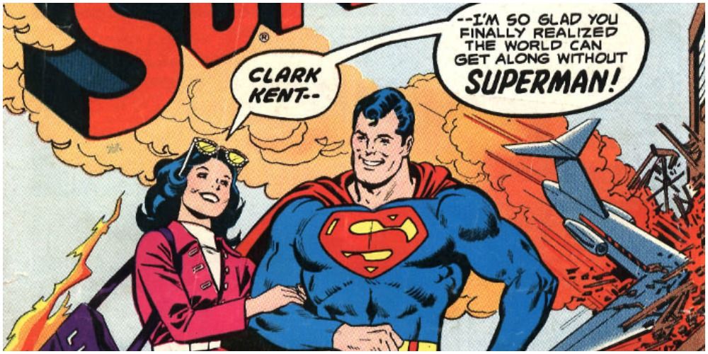 Superman and Lois Lane walking peacefully while a plane crashes in a building.jpg?q=50&fit=crop&w=737&h=368&dpr=1