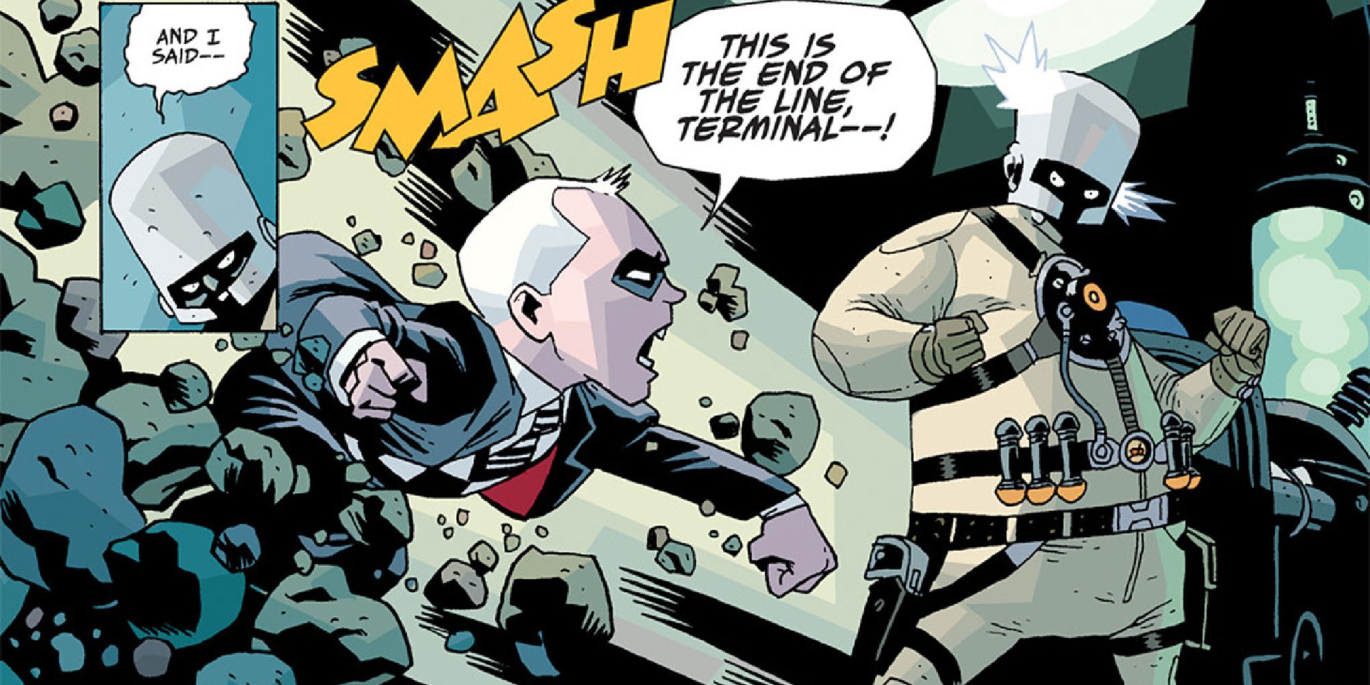 The Umbrella Academy fights Doctor Terminal in Dark Horse comics.