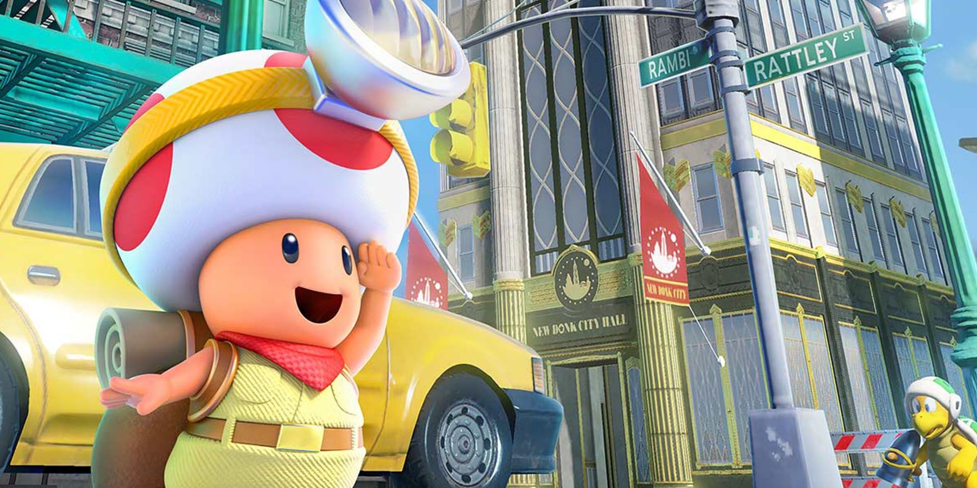 Capitan Toad sorridente saluta