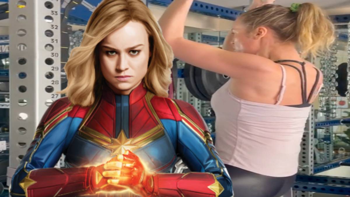 Captain Marvel 2 Brie Larson Does OneArm Pull Up in Training Video(00)