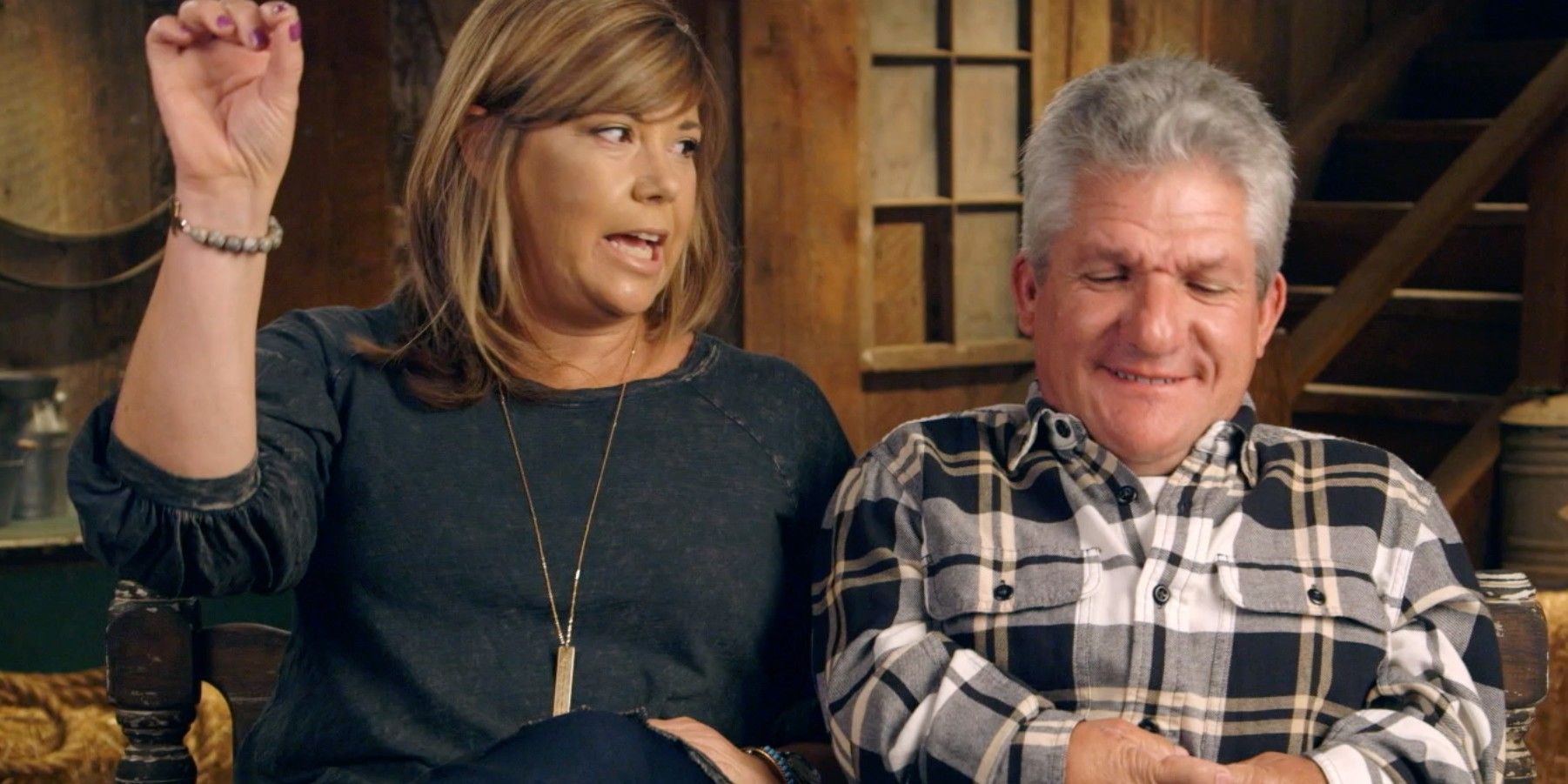 Caryn Chandler and Matt Roloff filming a confessional