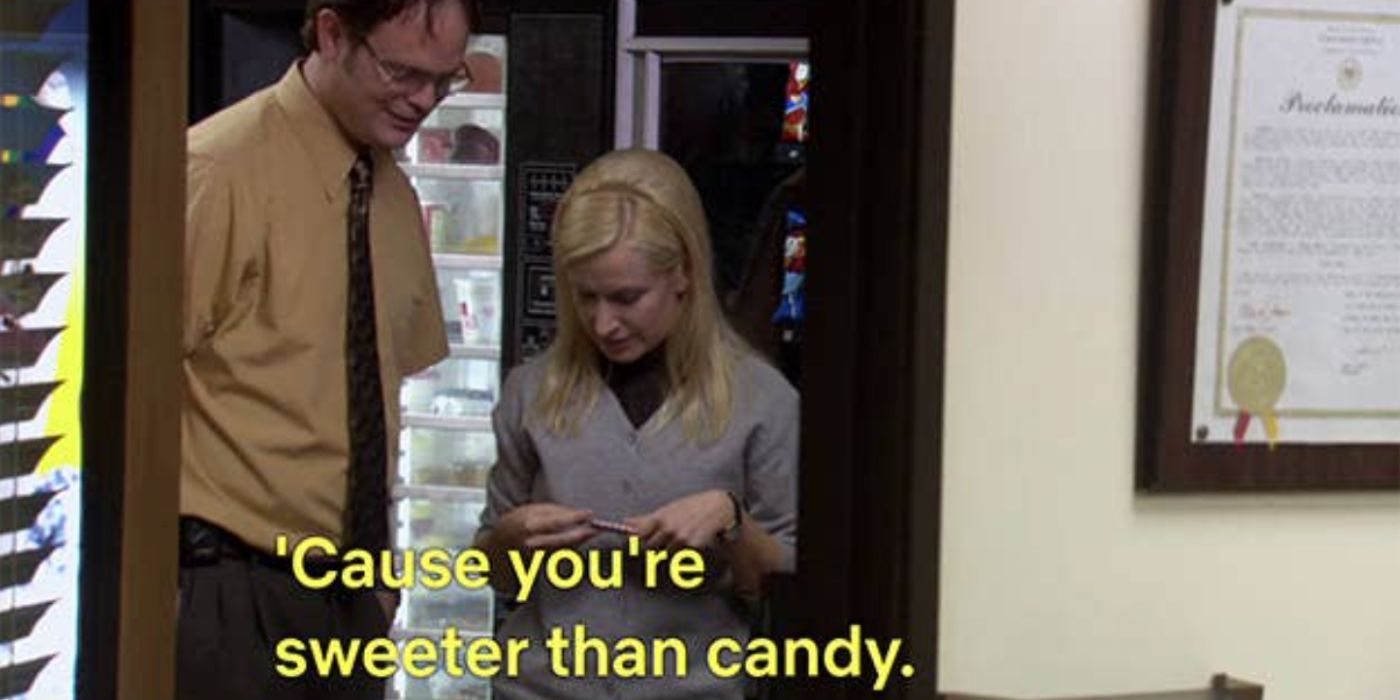 Dwight flirting with Angela on The Office