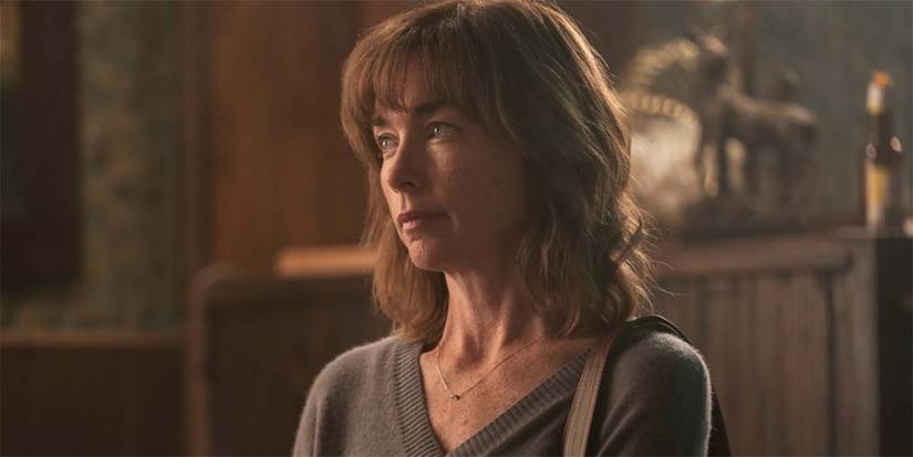 Lori (Julianne Nicholson) looking concerned in Mare of Easttown.