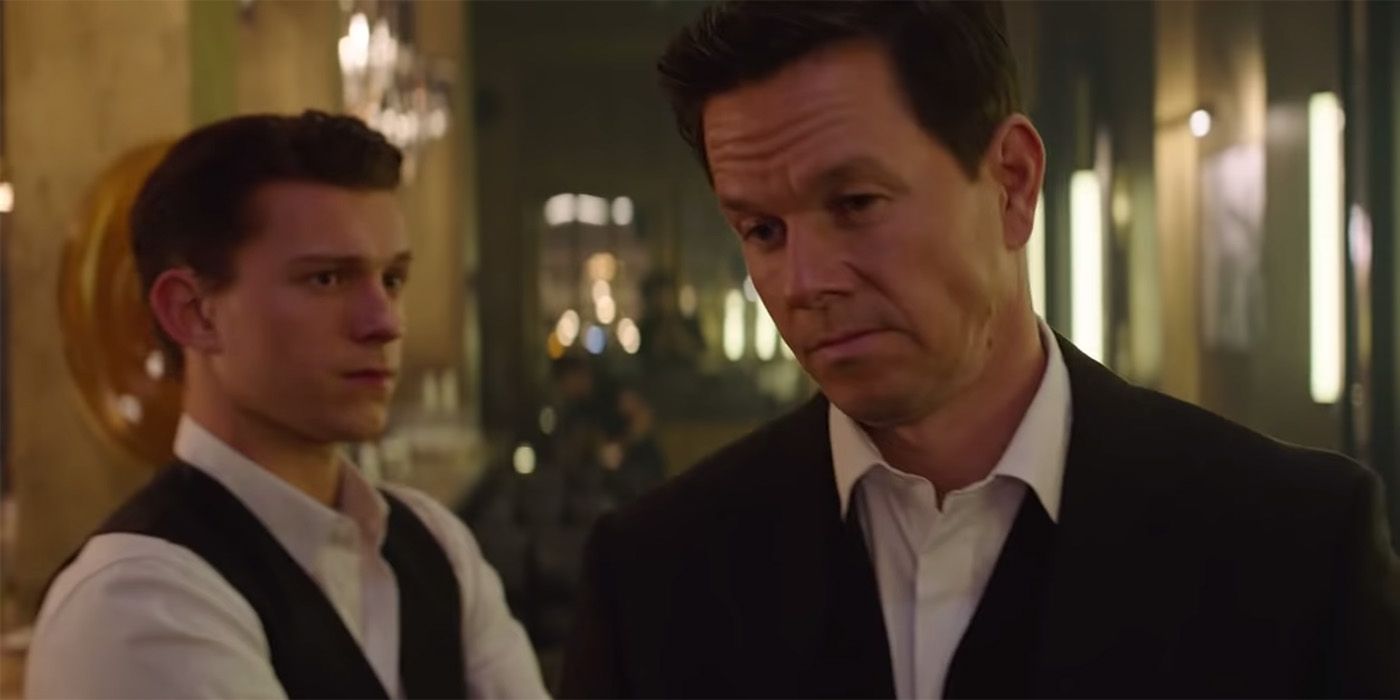 Mark Wahlberg and Tom Holland as Sully and Nathan Drake in Uncharted