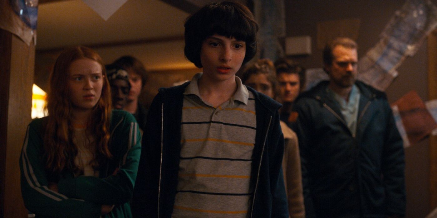 Mike and Max look concerned in Stranger Things