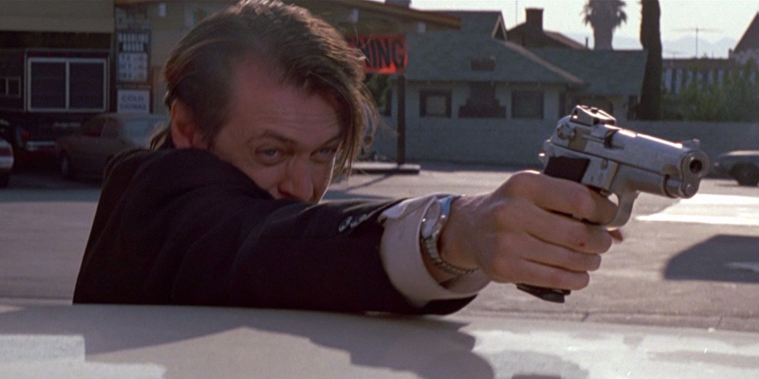 Mr Pink shooting at the cops in Reservoir Dogs