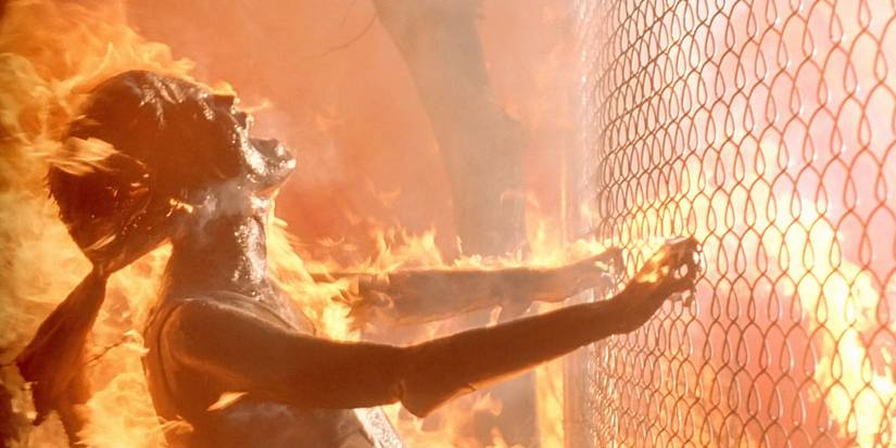 Sarah Connor has a nightmare about nuclear war in Terminator 2: Judgment Day
