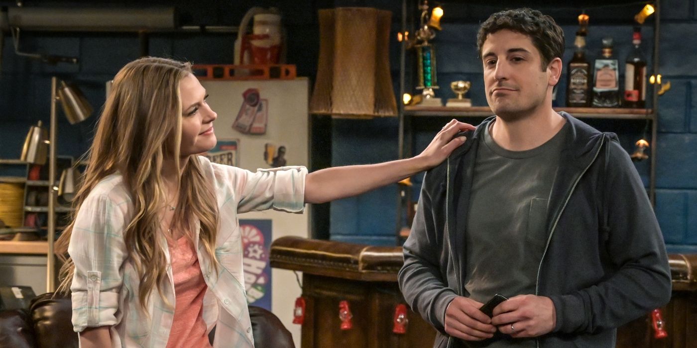 Kay putting her hand on Mike's shoulder on Outmatched