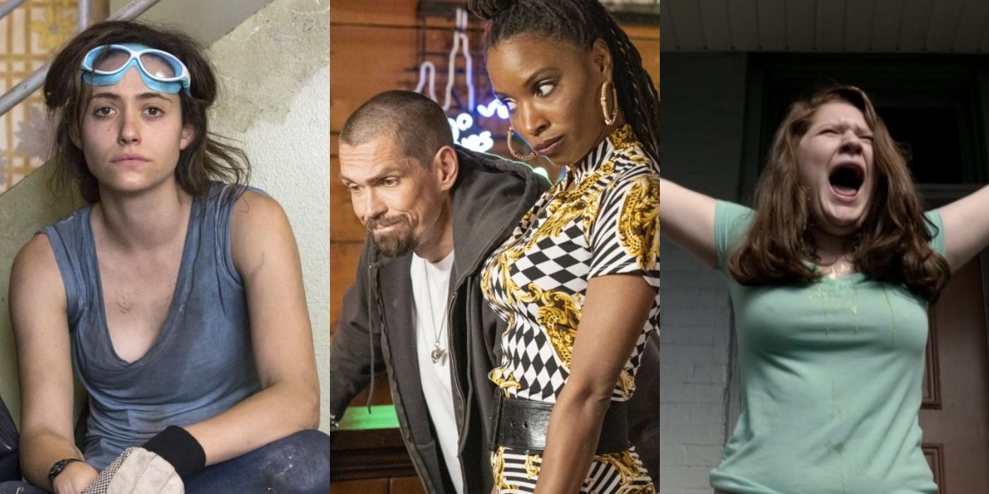 Shameless: Fiona at the laundromat; Kevin and V at the bar; Debbie yelling