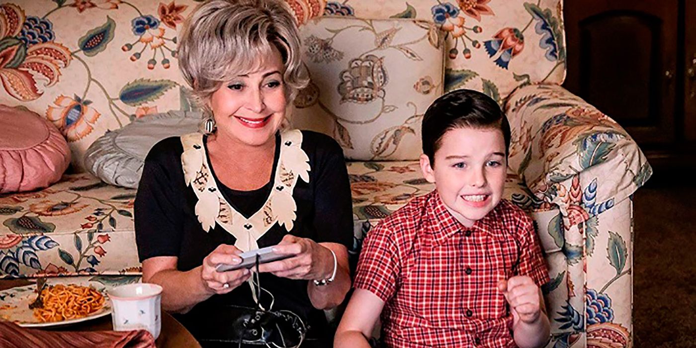 Meemaw and Sheldon playing video games together on Young Sheldon