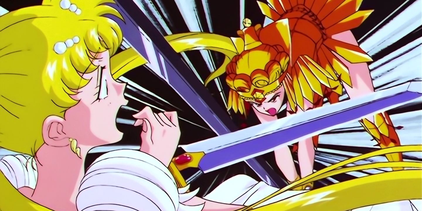 Galaxia attacks Princess Serenity in Sailor Moon episode 200