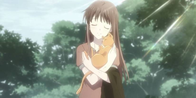 Tohru hugs Kyo in Cat form