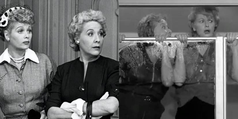 Lucy & Vivian getting stuck in the shower in I Love Lucy