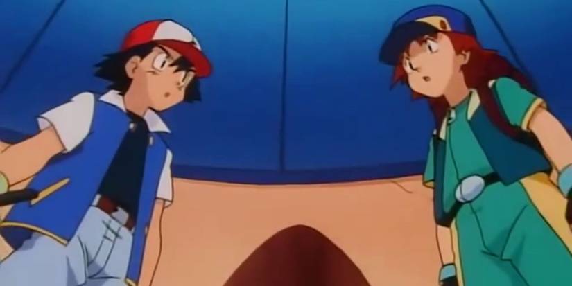 Ash e Richie no Indigo Plateau Conference em Pokémon