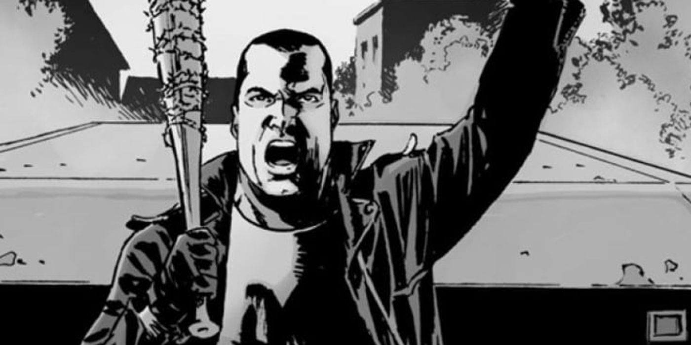 Negan holding Lucille in The Walking Dead comics