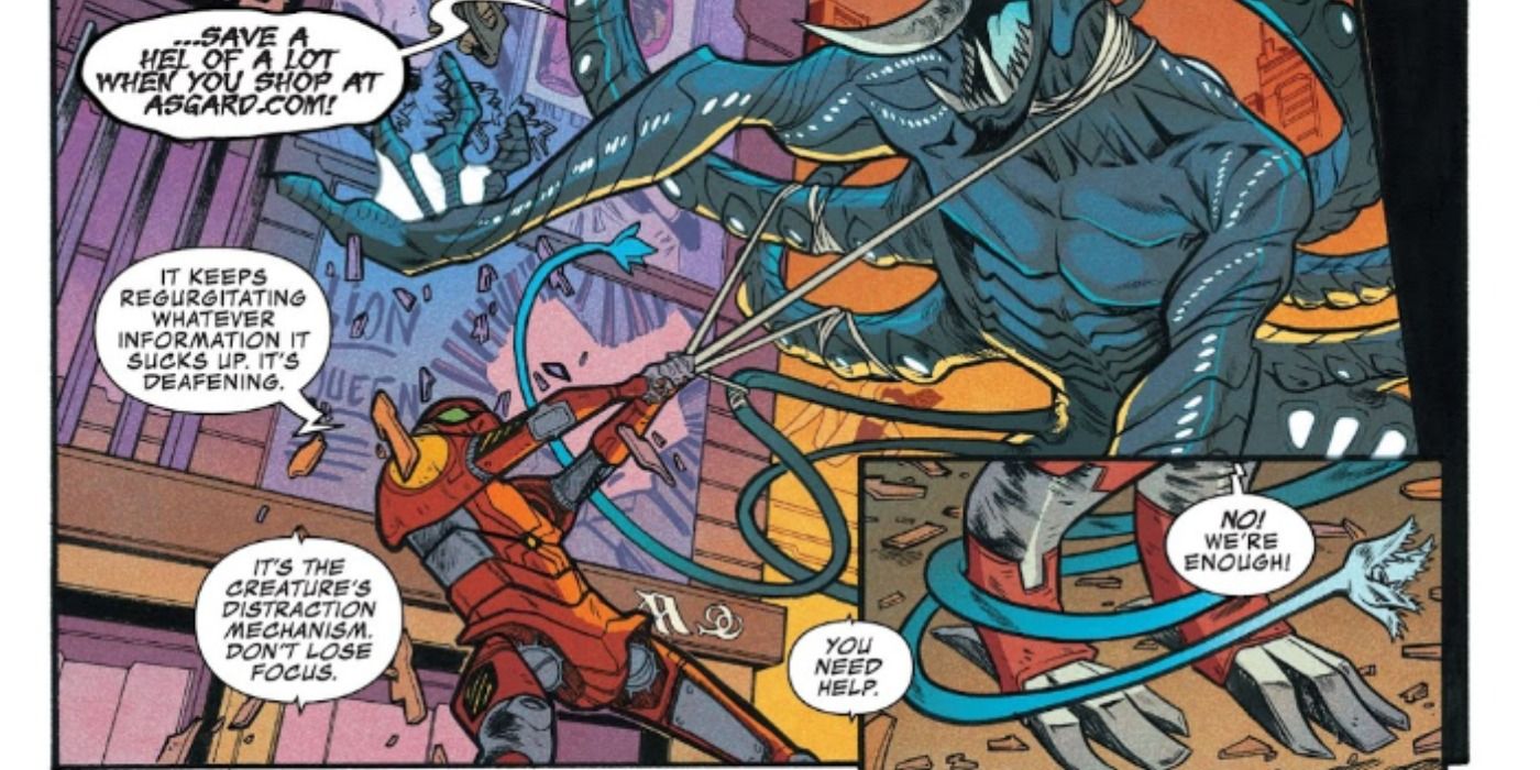 SpDr fights MORBIUS in Marvel Comics.