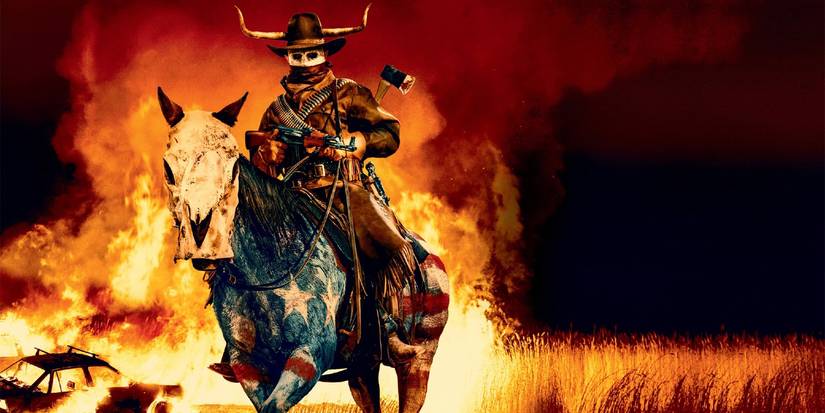 A man on a horse in The Forever Purge