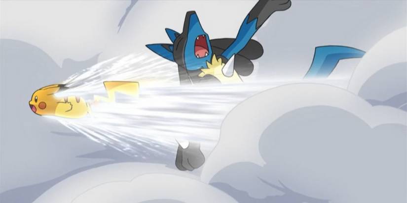 Ash's Pikachu hits Cameron's Lucario during the Vertress Conference