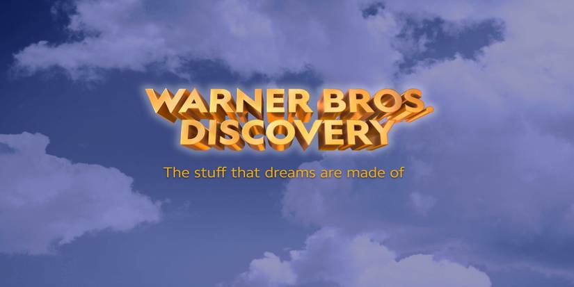 The Warner Bros Discovery Logo floating in the sky