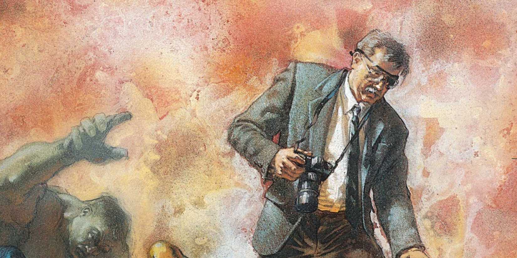 Phil Sheldon in Marvel Comics Ruins with the Hulk beside him.