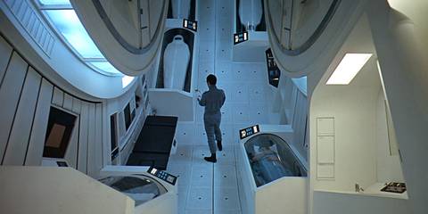 David checks on scientists in cryosleep in 2001: A Space Odyssey