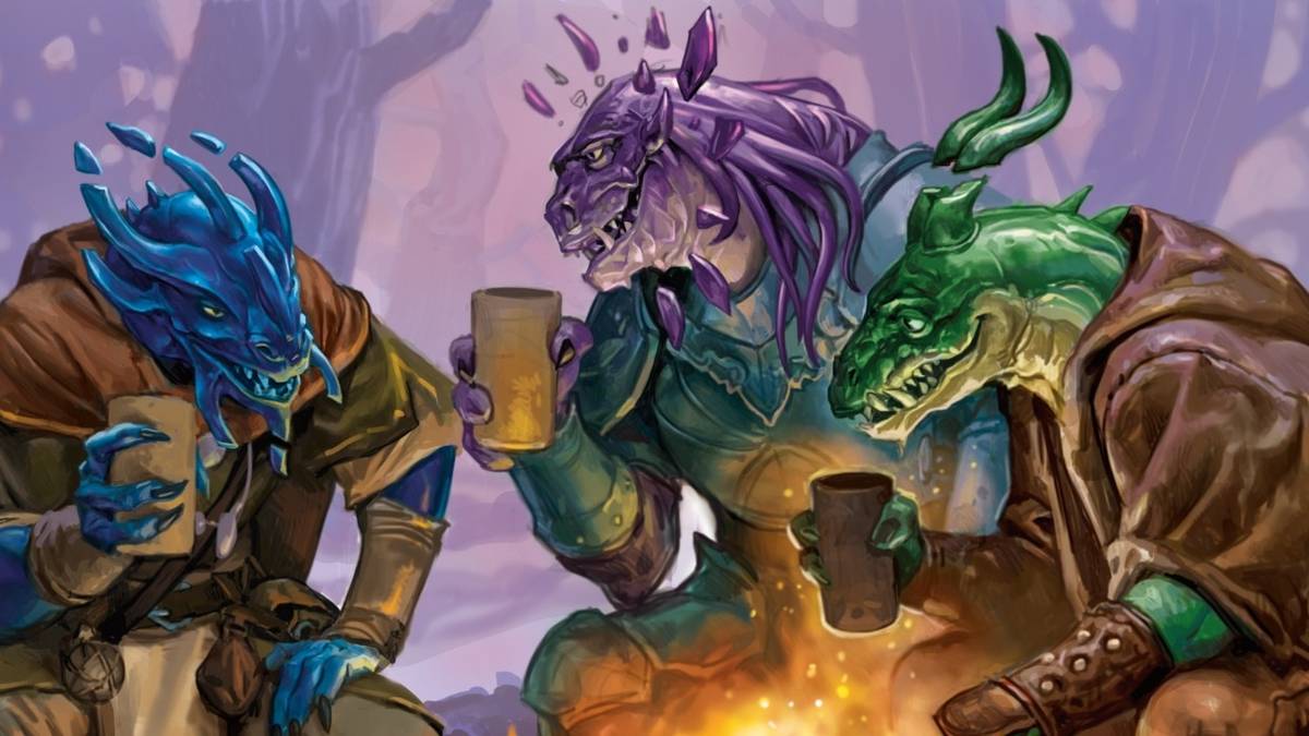 Group of chromatic and gem dragonborn variants