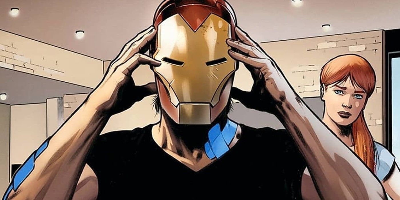 iron man breaking out of his helmet Iron Man's Helmet is Now The Only Thing Keeping Him Alive